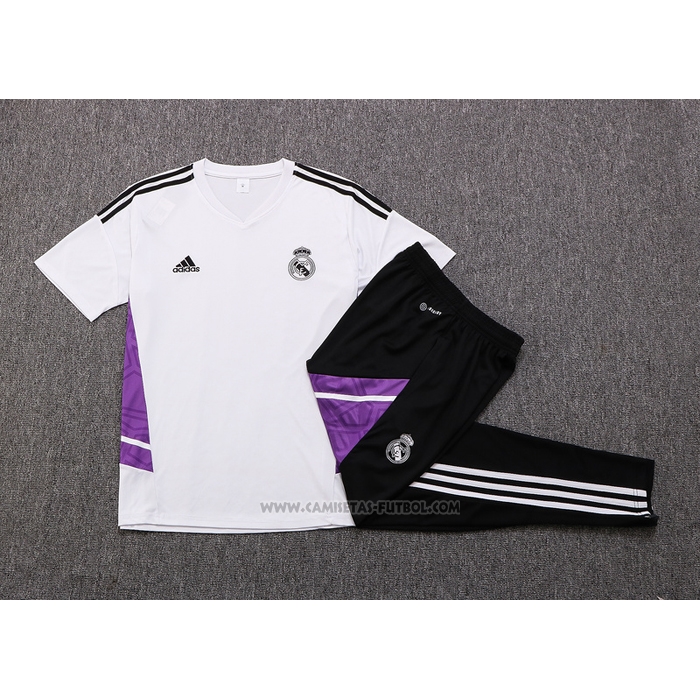 Chandal del Real Madrid Manga Corta 2022-2023 Blanco y Purpura